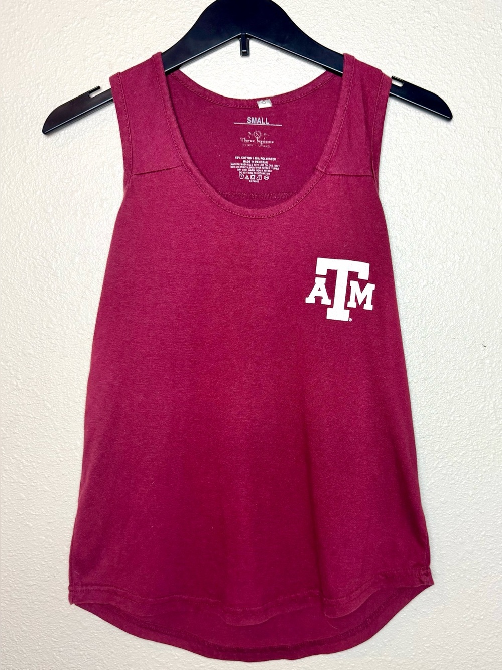 Texas A&M Aggies Three Square by Royce Apparel Maroon Tank Womens Size Small